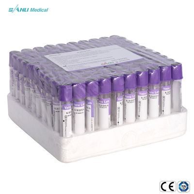 EDTA K2/K3 PET Vacuum Tube CE Disetujui Untuk Pemeriksaan Medis 13*100 16*100