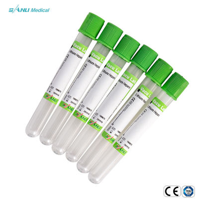 Kaca Sekali Pakai Lithium Heparin 2ml Tabung Hijau Untuk Pengambilan Darah