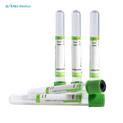 Pengumpulan Darah Sekali Pakai Green Top Heparin Tube CE