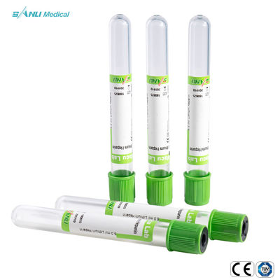 Pengumpulan Darah Sekali Pakai Green Top Heparin Tube CE