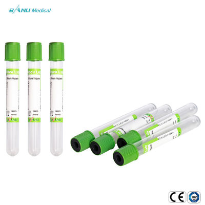 Pengumpulan Darah Sekali Pakai Green Top Heparin Tube CE