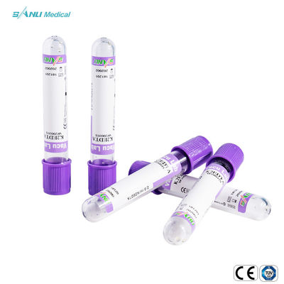 Tabung Pengumpul Darah Kaca ISO9001 5ml Lavender Top EDTA Tube