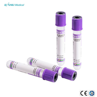 Tabung Pengumpul Darah Kaca ISO9001 5ml Lavender Top EDTA Tube