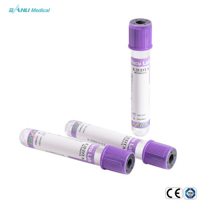 Tabung Pengumpul Darah Kaca ISO9001 5ml Lavender Top EDTA Tube