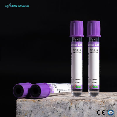 Tabung Pengumpul Darah Kaca ISO9001 5ml Lavender Top EDTA Tube