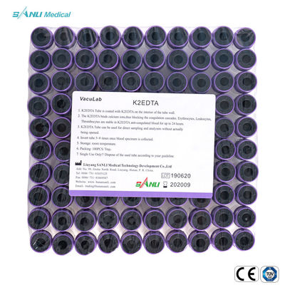 100 pcs Tray Lavender Tabung Darah Atas steril 6 ml EDTA Whole Blood Tube