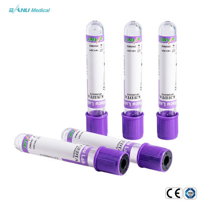 100 pcs Tray Lavender Tabung Darah Atas steril 6 ml EDTA Whole Blood Tube