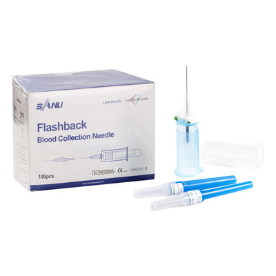 Pengumpulan Darah Flashback Jarum Vakum 23G 3/4 '' 0.6x19mm Warna Biru