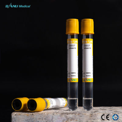 Koleksi Darah Penggerak Gumpalan PET Sekali Pakai Dengan Gel 13x100mm