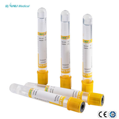 Koleksi Darah Penggerak Gumpalan PET Sekali Pakai Dengan Gel 13x100mm
