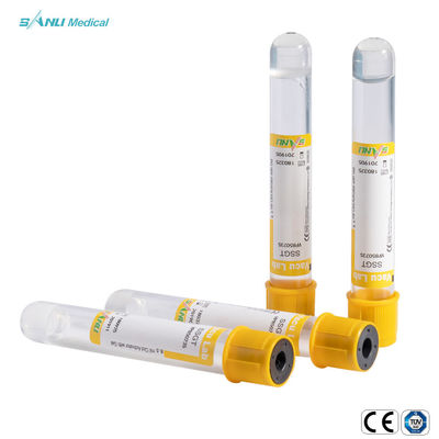 Disposable PET Vacuum Blood Collection Tubes Clot Activator Dengan Gel 16x100mm
