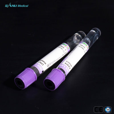 EDTA K3 Blood Collection Tubes Bahan PET Lavender Top