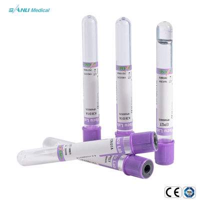 EDTA K3 Vacuum Blood Collection Tubes Bahan PET Lavender Top