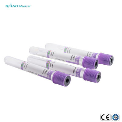 EDTA K3 Vacuum Blood Collection Tubes Bahan PET Lavender Top