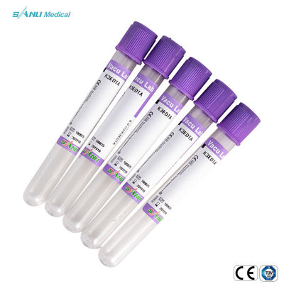 EDTA K3 Vacuum Blood Collection Tubes Bahan PET Lavender Top