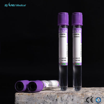 EDTA K3 Vacuum Blood Collection Tubes Bahan PET Lavender Top