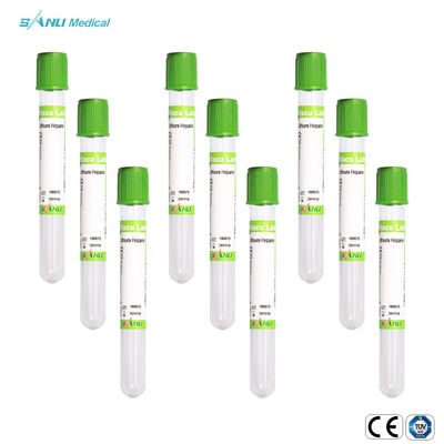 Tabung Pengumpul Darah Plastik 13x100mm Green Top Lithium Heparin Additive