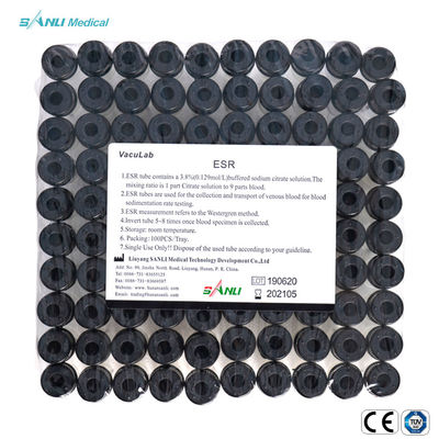 Tabung Laju Sedimentasi Eritrosit Hitam Atas 13x75mm 1.6ml steril