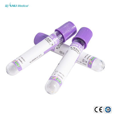 Darah Rutin Tes Kaca Tabung Pengumpul Darah 2 Ml EDTA K2 Aditif Lavender Top