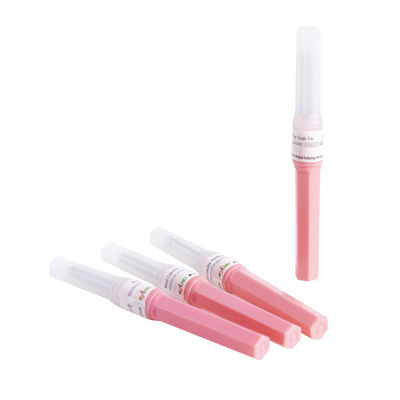 Pink 18G 1.2x25mm Jarum Pengumpul Darah Multi Sampel Sekali Pakai