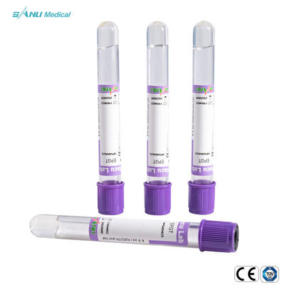 ISO9001 EDTA Vacuum Tube 2ml 3ml Bahan PET Untuk Pemeriksaan Medis