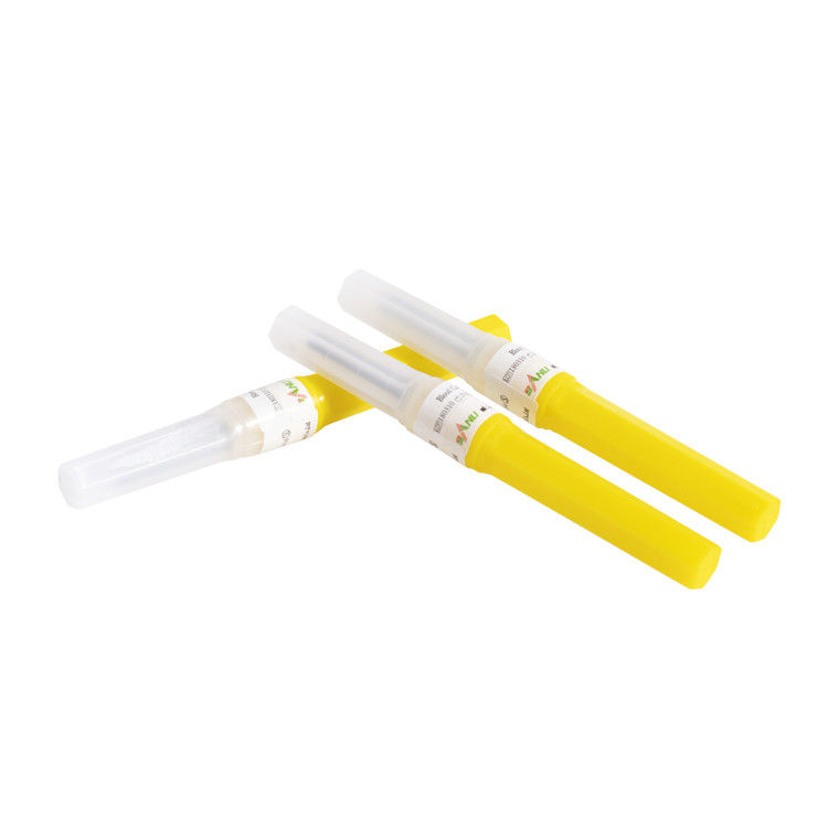20G Jarum Pengumpul Darah 0.9x19mm Warna Kuning Untuk Penggunaan Tunggal