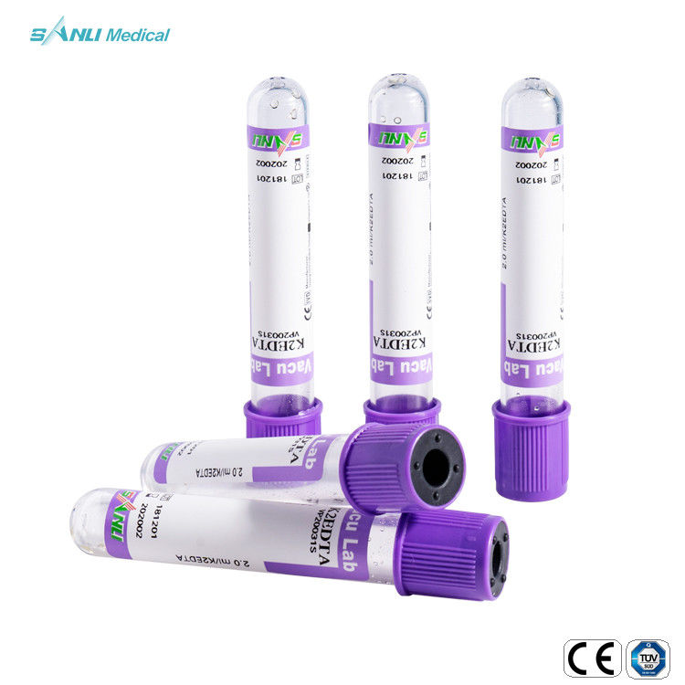 Darah Rutin Tes Kaca Tabung Pengumpul Darah 2 Ml EDTA K2 Aditif Lavender Top
